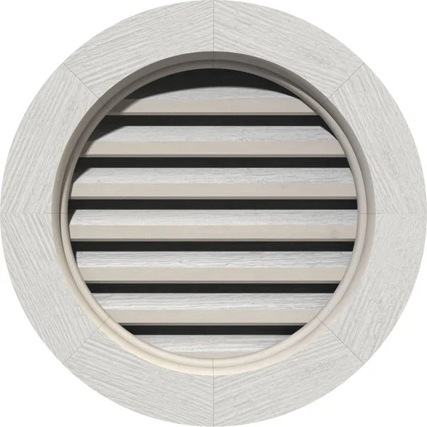 Ekena Millwork GVWRO12X1200RFPWR 12x22W x 12x22H Round Gable Vent (17x22W x 17x22H Frame Size): Primed - Functional, Rough Sawn W