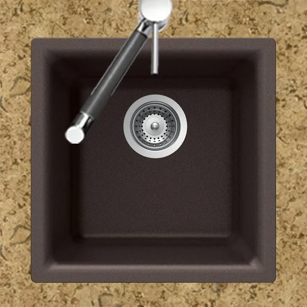 Houzer E-100 Quartztone Series Granite Dual Mount Bar/Prep Sink, Sand
