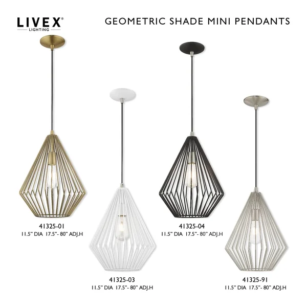 Livex Lighting 41325-03 1-Light Mini Pendant - White