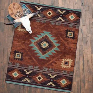 Whiskey River Rust Rug - 4 x 5, Black Forest Decor