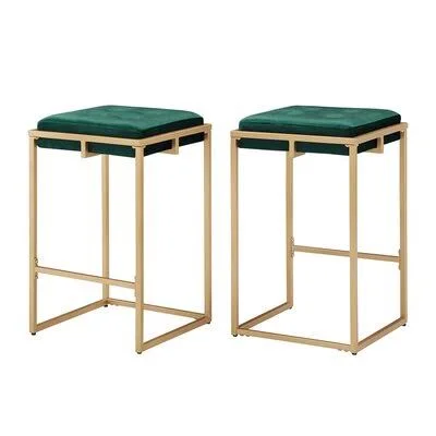 Gambier 30x22 Counter & Bar Stool Gold Flamingo Seat Height: Counter Stool (24x22 Seat Height), Upholstery: Green
