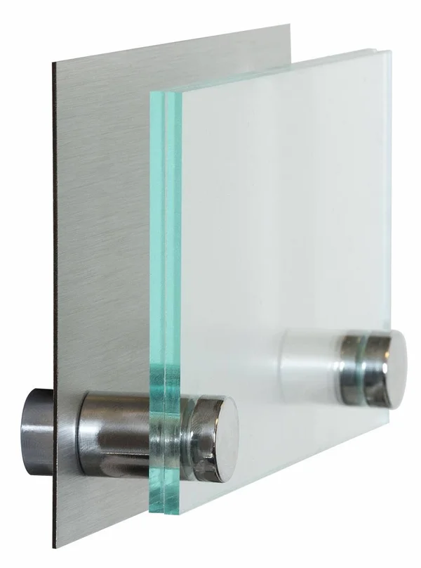 Displays2go Office Door Sign with Brushed Formica Backing and Mounting Hardware