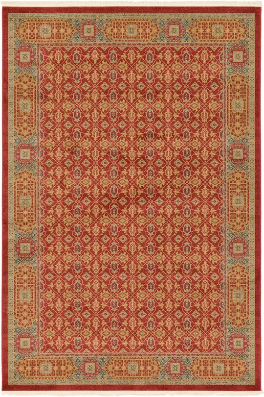 Unique Loom Jefferson Palace Area Rug (6& x 9& - Red)