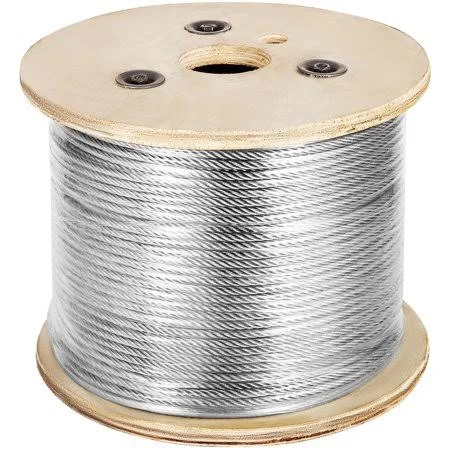 Vevor 1/4 inchx 500ft Stainless Steel Aircraft Cable Reel 7x19 Stainless Steel Cable T304 Wire Rope Winch Cable Replacement - Siz