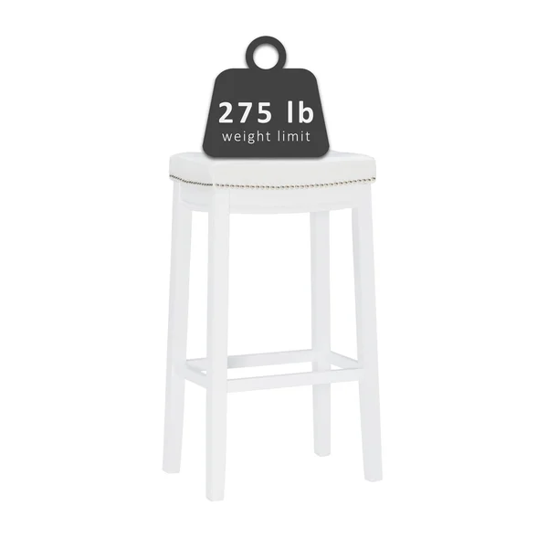 Claridge Barstool White - Linon BS254WHT01U