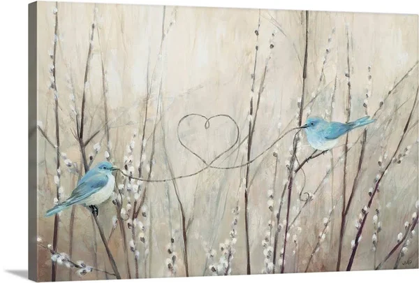 Pretty Birds Neutral String, Canvas Wall Art, 30x20, Great Big Canvas