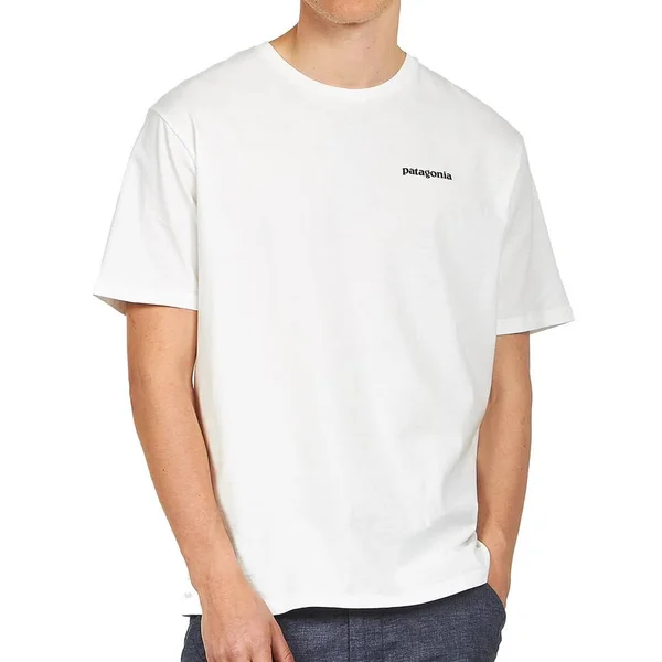 Patagonia Men's P-6 Logo Organic T-Shirt White - XXL