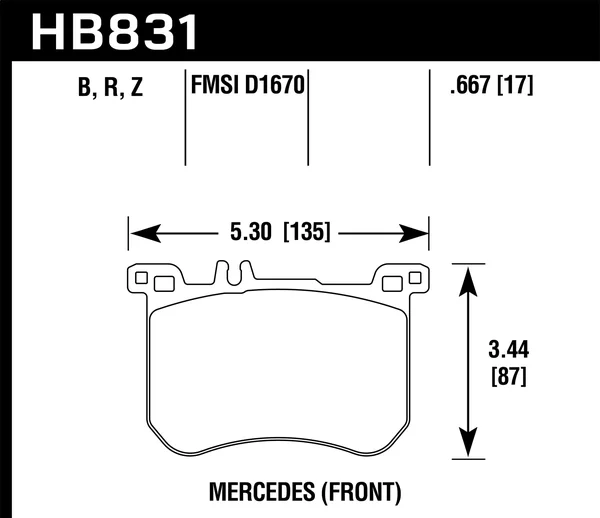 Hawk HB831Z.667 - Hawk Performance Ceramic Brake Pads