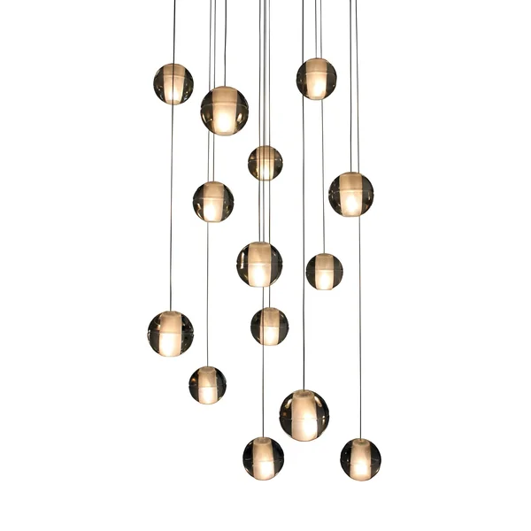 Lightupmyhome 14-Light Glass Globe Bubble Pendant Chandelier