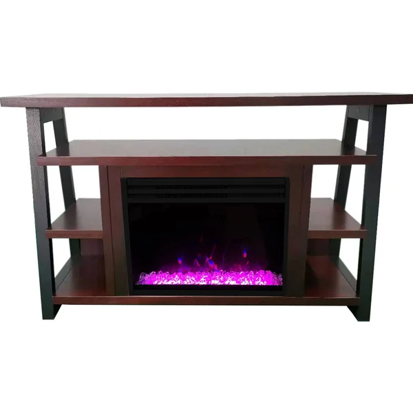 Cambridge 32-in. Sawyer Industrial Electric Fireplace Mantel with Deep Crystal Display and Color Changing Flames, Mahogany, CAM5