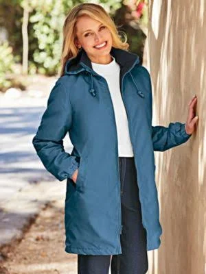 Totes Women's Longer Length Storm Parka - Storm Blue M Misses