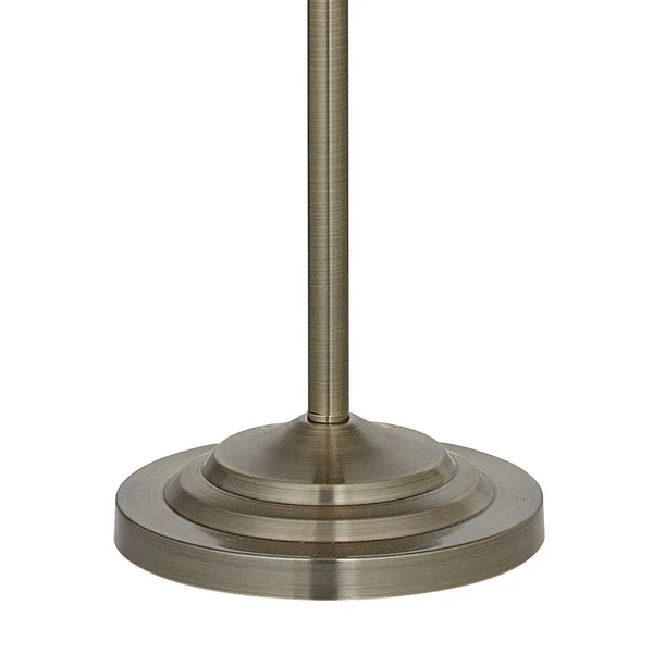 Regency Hill Traditional Floor Lamp Antique Brass Shabby Chic Off White Bell Shade Candelabra for Living Room Reading Bedroom