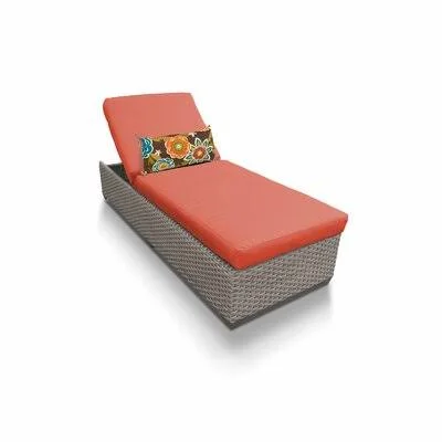 Rochford Reclining Chaise Lounge with Cushion Sol 72 Outdoor Color: Tangerine