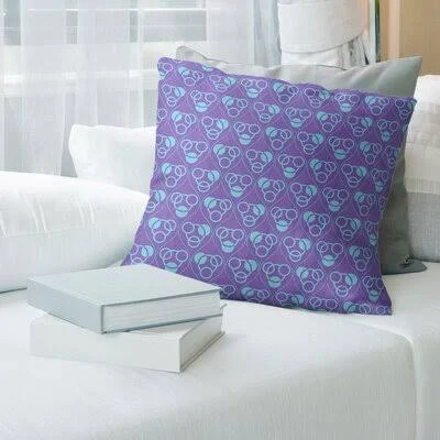 Classic Circles Waves Throw Pillow Cover Brayden Studio Color: Full Purple/Teal, Size: 20x22 x 20