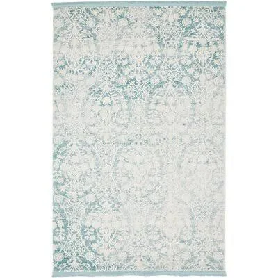 Patenaude Power Loom Light Blue/Ivory Rug Lark Manor Rug Size: Rectangle 4& x 6&