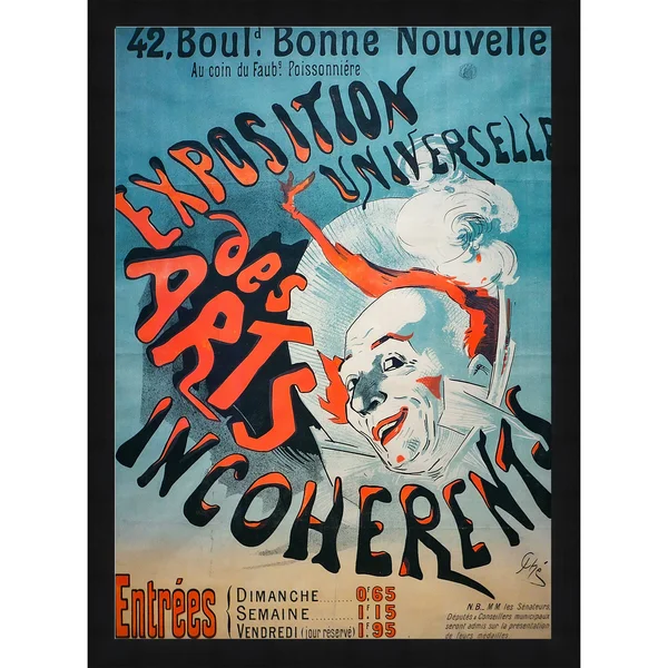 34x22x46x22 Exposition Universelle des Arts Incoherents by Jules Cheret Framed Art - BH58793p114-3042