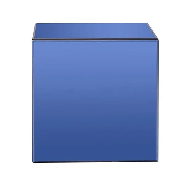 Orren Ellis Charee Mirrored Cube End Table, Blue
