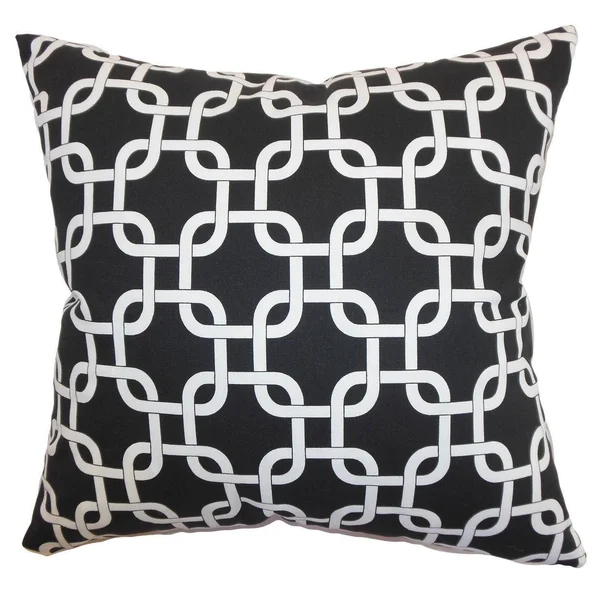 The Pillow Collection Qishn Geometric Euro Sham Black - Other