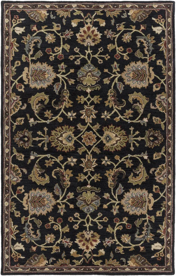 Traditional BHS-0023006-P Tufted Wool Black Oriental Area Rug