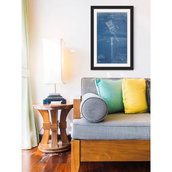 Paint Brush 1873 Blueprint Framed Painting Print, Multi-Color