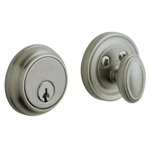 Baldwin Traditional Round Single Cylinder Deadbolt Lifetime Polished Brass