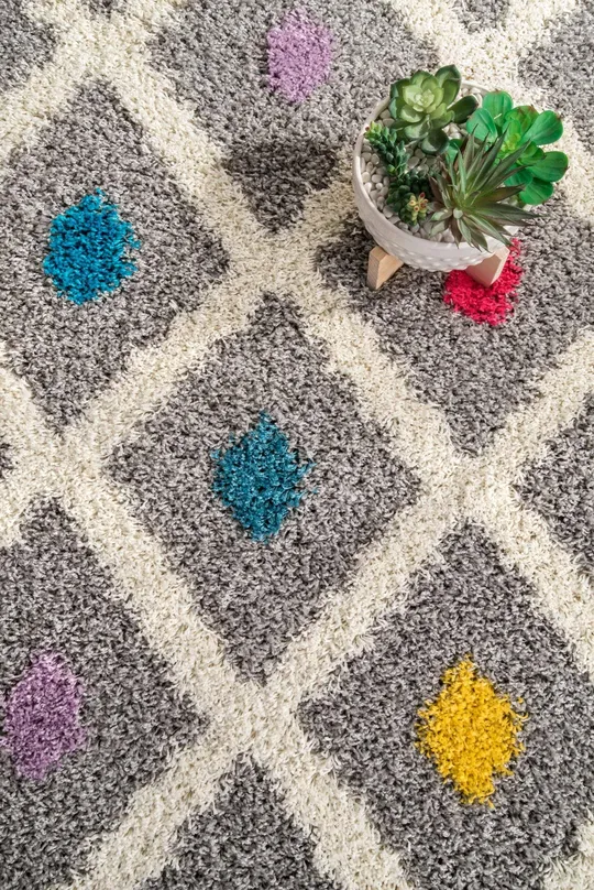 nuLOOM Sharee Trellis Shaggy Multi 7& 10x22 x 10& Area Rug