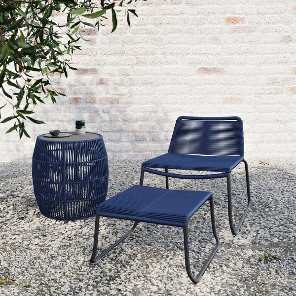 Modloft Volta Outdoor Accent Table - Blue Cord