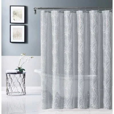 Abdal Floral Single Shower Curtain Red Barrel Studio Color: Silver