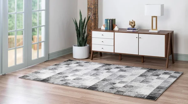Unique Loom Wildlife Congo Light Gray 9& 0 x 12& 0 Area Rug