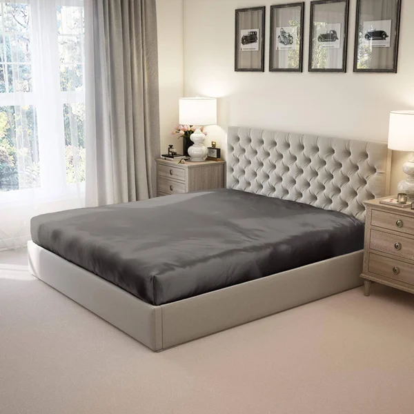 Mulberry Park Silks 22 Momme Silk Fitted Sheets - Twin XL Fitted - Gunmetal