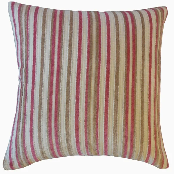 The Pillow Collection Gauthier Striped Decorative Throw Pillow Red 24 x 24