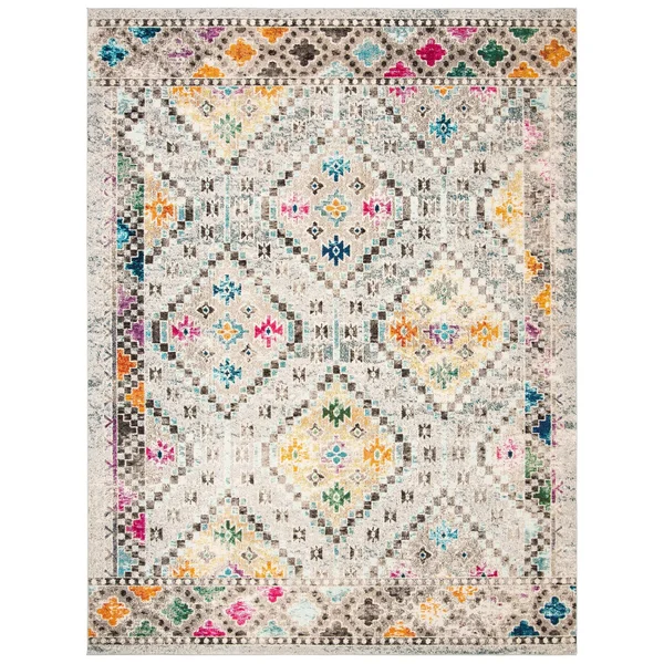 Safavieh Madison Black/Yellow 5 ft. x 5 ft. Square Area Rug