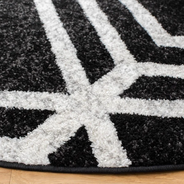 Safavieh Adirondack Rug Collection ADR253H - Black, Ivory - 6& x 6& Square