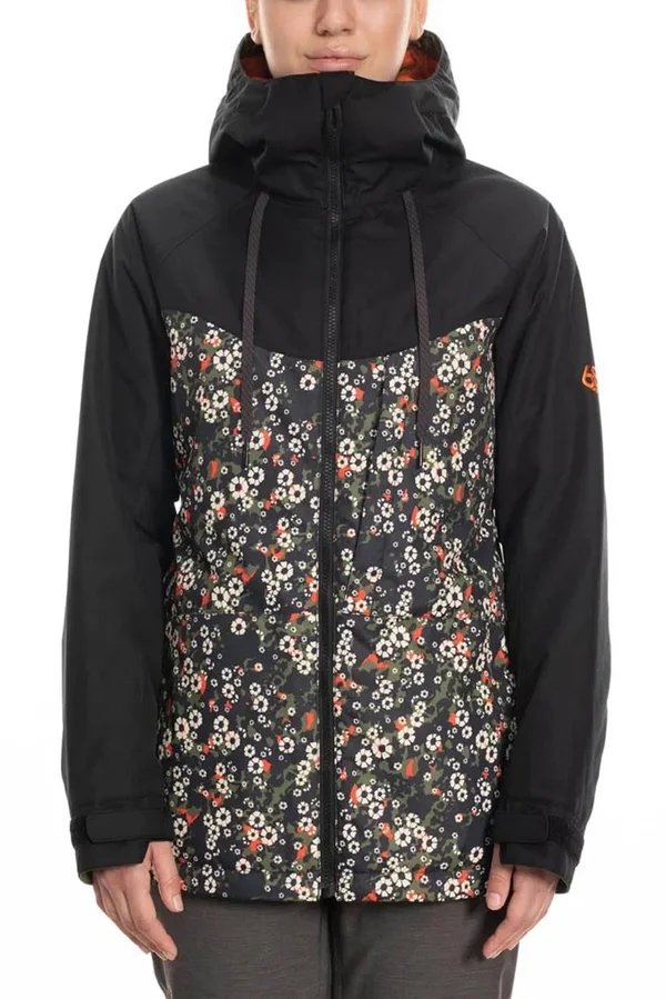686 Women's Athena Insulated Jacket Black Speckle Colorblock - L