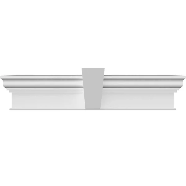 Ekena Millwork CRH12X148KF 148x22 Bottom Width x 156 1/2x22 Top Width x 12x22H x 1 1/4x22P Craftsman Crosshead w/ Flat Keystone