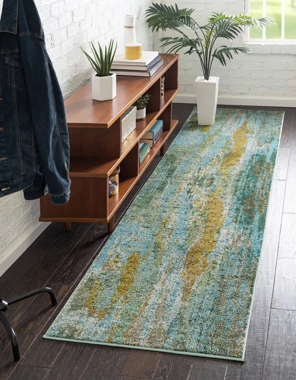 Lilly Jardin Rug 7x10, Turquoise