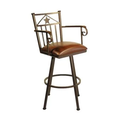 Andy Swivel Bar & Counter Stool Millwood Pines Color: Flintrock Gray - Upholstery: Ford Red, Seat Height: Counter Stool (26x2