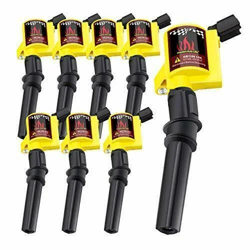 Big Autoparts Dg508 Ignition Coil 8 Pack High Energy Curved Boot Ignition Coil Pack for Ford Lincoln Mercury 4.6L 5.4L V8 Compat