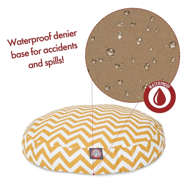 Majestic Pet Chevron Yellow Small Round Pet Bed