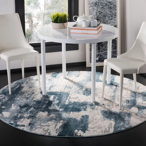 Safavieh Vogue Michie Modern Abstract Rug (5& x 5& Round - Beige/Charcoal)