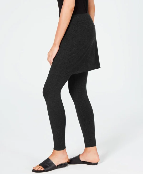 Eileen Fisher System Stretch Jersey Knit Skirted Leggings - Regular & Petite, Created for Macy&s - Charcoal