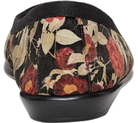 Aerosoles Fast Bet Ballet Flat, Black Floral (10.5 W)