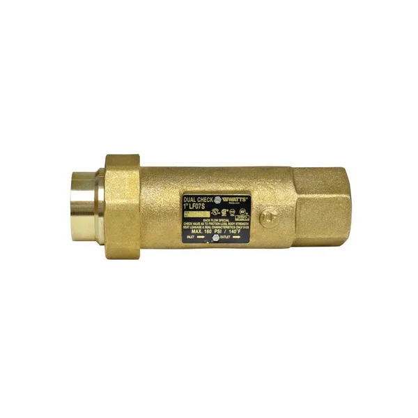 Watts 0122588 1x22 Dual Check Valve for Residential Fire Sprinkler - Natural