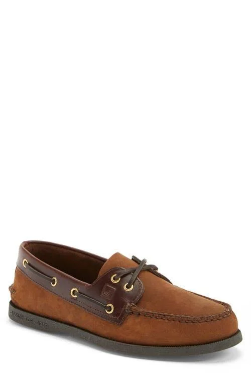Sperry &Authentic Original& Boat Shoe, Size 14 in Brown/Brown at Nordstrom