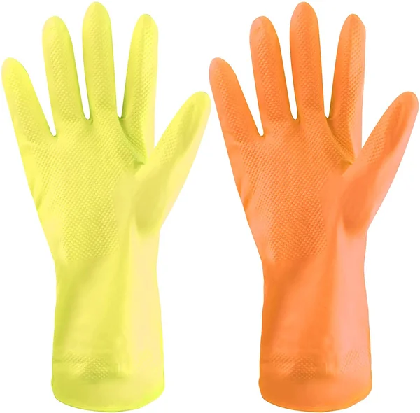 Reusable Household Latex Gloves - Non-Slip Gloves (2 Pairs/Bag) L, 72 Bags