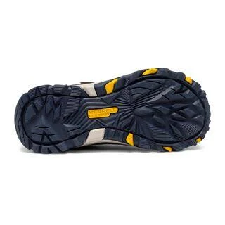 Merrell Kid's Moab FST Low A/C Waterproof Sneaker, Size: 5.5, Navy/Taupe/Olive