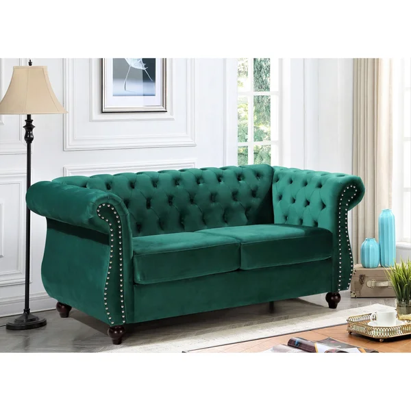 Antoinette Chesterfield Loveseat - Black