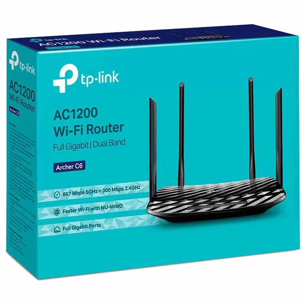 TP Link Archer C6 AC1200 Wireless MU MIMO Gigabit Router