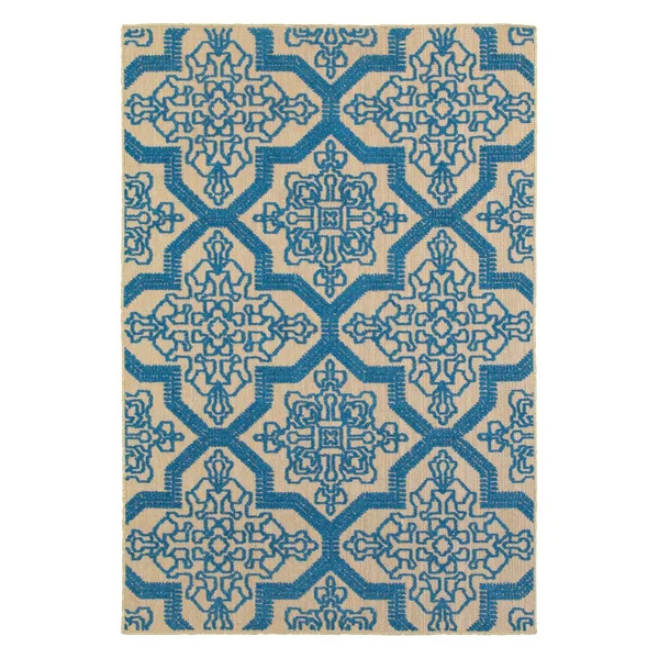 Avalon Home Catalina Fretwork Indoor/Outdoor Mixed Pile Area Rug