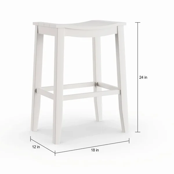 The Gray Barn Mule Patch White Finish Saddle Counter Stool - 25x22H x 18x22W x 12x22D - Counter Height - 23-28 in.